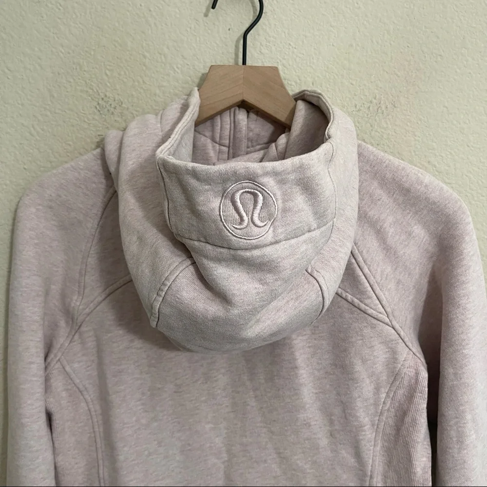 Lululemon Scuba Hoodie Light Cotton Fleece Full Zip Jacket Misty Pink 8 - Picture 12 of 14